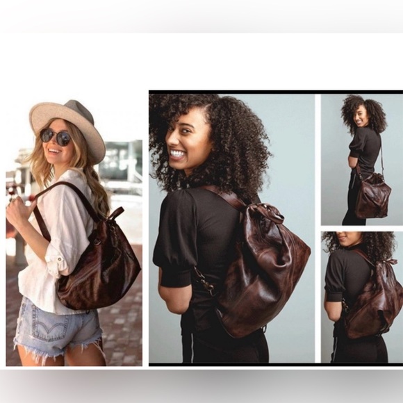 Bed Stu Leather 3 In 1 Delta Backpack Shoulder Bag HandBag Teak Rustic MSRP 345 main image 11